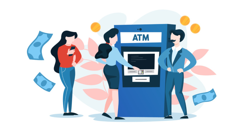 銀行ATMを利用